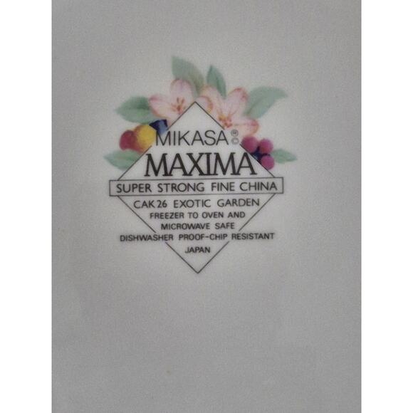 Vintage Mikasa Maxima Exotic Gardens Dinner Plates 10 1/2 Spring Picnic Set of 2 - Picture 2 of 9